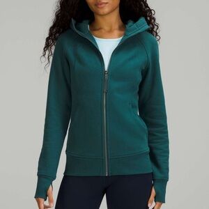 Lululemon Scuba Full-Zip Fleece Hoodie Jacket Green Jasper Size 10